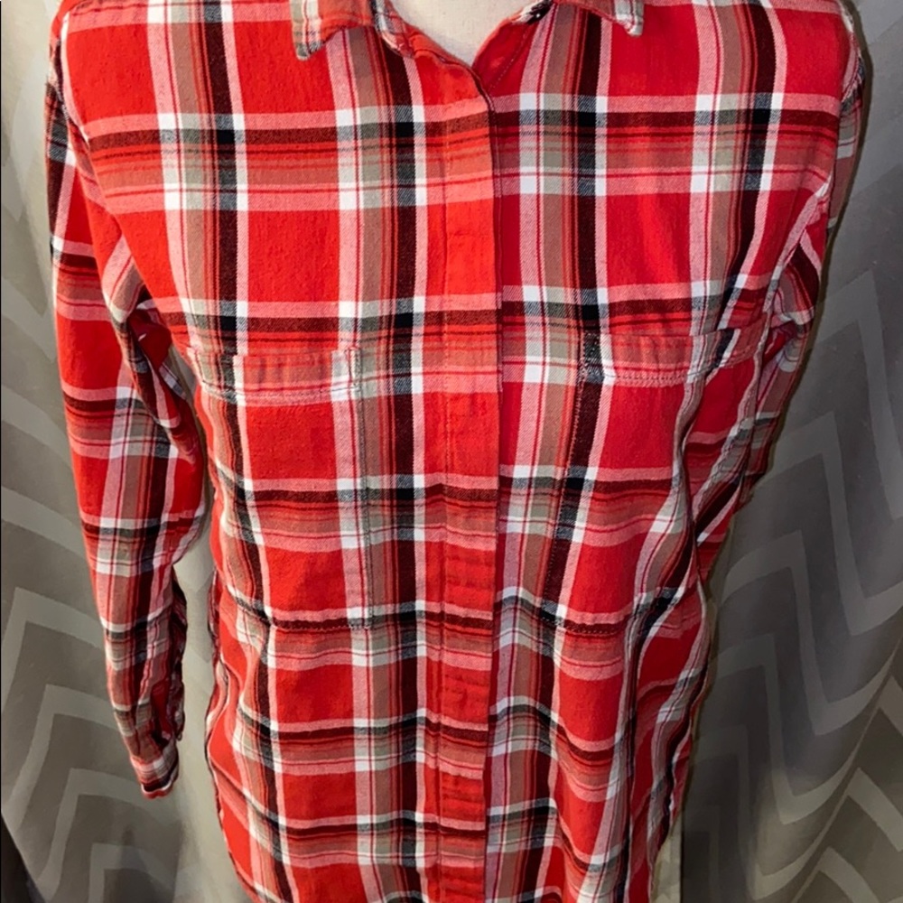 Ralph Lauren Vintage Look Denim & Supply Plaid Check Flannel Shirt Top Blouse